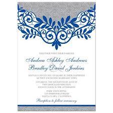 Royal Blue Silver Wedding Invitation Royal Blue Silver Gray Lace Silver Wedding Invitations Blue Silver Weddings Royal Blue Wedding Invitations