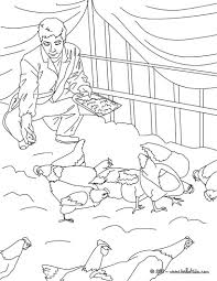 Farmer Feeding His Hens Coloring Page Amazing Way For Kids To Discover Job More Original Content On Hellokids Com Coloring Pages Color Printed Pages