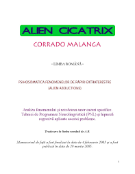 Alien Cicatrix Limba Romana By C O M A Stop Alien Abductions Articles Issuu