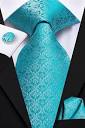 Aqua Wedding Silk Necktie Set-LBWH706 | Toramon Necktie Company ...