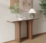 Mesa de console com tampo de pedra sinterizada de 55"｜Homary