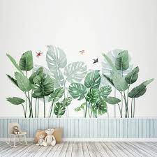 Ships free orders over $39. Tropical Green Plant Modern Art Wall Sticker Bedroom Living Etsy In 2021 Wall Vinyl Decor Wall Stickers Bedroom Palm Leaf Wall