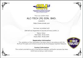 Ibrahim 85000 segamat johor d.t. Ssm Biztrust Registration Security Privacy Level 3 Alc Tech M Sdn Bhd