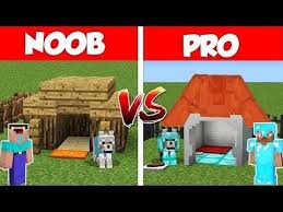 Minecraft Noob Vs Pro Secret Dog House Build Battle In Minecraft Animation Minecraft Dog House Minecraft Dogs Dog House