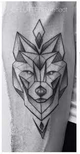 geometric wolf by carina schmidt flutterby effect in offenburg germany r tattoos geometric wolf tattoo wolf tattoos sleeve tattoos