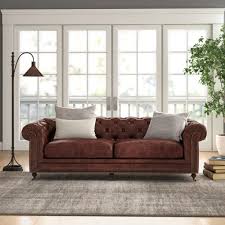 Sets sofas & couches : Larsen 89 Genuine Leather Chesterfield Sofa Reviews Birch Lane