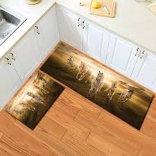 Hvest 2pcs Galloping Horse Rug Set Horse Running On Grassland Carpet Animal Area Rugs Nonslip Runner Ru In 2020 Rugs In Living Room Kitchen Flooring Kitchen Mats Floor