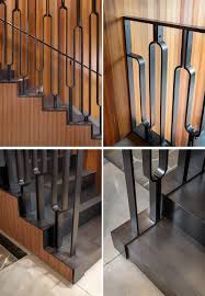 This Black Metal Stair Railing Makes A Strong Statement With Its U Shaped Design In 2020 Metal Stair Railing Stair Railing Design Stairs Design Modern