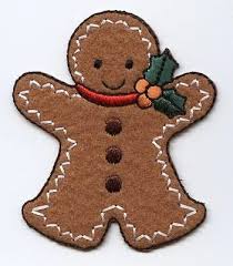 Iron On Patch Embroidered Applique Christmas Gingerbread Man With Holly Large Felt Crafts Christmas Felt Christmas Ornaments Gingerbread Crafts