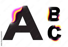 A typeface is the design of lettering that can include variations in size, weight (e.g. Vector Glitch Alphabet Design Neon Colorful Glitch Style Black Bold Font Abstract Type For Creative Heading Advertising Placard Neon Glowing Letters Tv Distortion Effect Halftone Laser Cutting Stock Vector Adobe Stock