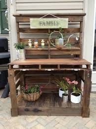 Shed Ideas Fabulous Design Idea For A Pallet Potting Bench Www Containerwate Now Rempotage Banc Palette Decoration De Maison Contemporaine Plans D Abris