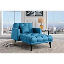 Modern Linen Upholstered Recliner Sleeper Chaise Sky Blue Walmart Com Chaise Lounge Indoor Couch With Chaise Chaise Lounge
