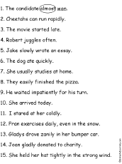 Adjectives tell us something about a person or a thing. Adverb Enchantedlearning Com