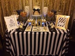 Gold 40th Birthday Decorations For Her 40th Birthday Black White Gold Candy Table Candy Table Decorations Gold Table Decorations Gold Table Centerpieces
