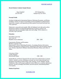 Cool Cool Sample Of College Graduate Resume With No Experience