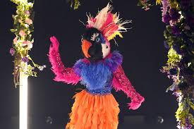 Zebra wears a matching shirt and pants with black and white tassels, black dress shoes, and zebra striped gloves on each hand. Masked Dancer Recap Exotic Bird Revealed As American Idol Winner Ew Com