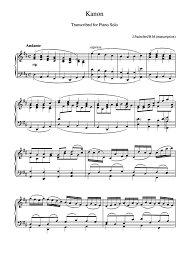 This piano arrangement is a shortened and simplified version of the canon part of this work, and below you will see the sheet music and a video of this piece. Canon In D Free Sheet Music By Pachelbel Pianoshelf