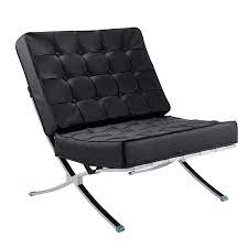 The solid rubber wood frame showcases tapered and splayed legs with flared arms in true '60s style. Modern Tufted Pavilion Chair In Italian Leather Exclusive Mod