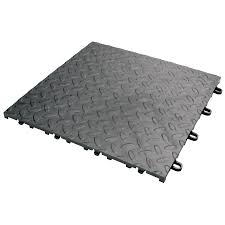 Gladiator 48 Piece 12 In X 12 In Charcoal Tread Plate Garage Floor Tile Tile Floor Garage Floor Tiles Flooring
