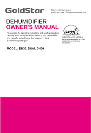 goldstar dh30 dehumidifier user manual manualzz com