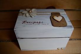 Rustic Mason Jar Recipe Box 3x5 Standard Size Box With Dividers Distressed Handpainted On Etsy 32 0 Recipe Box Diy Recipe Card Boxes Decorated Recipe Box