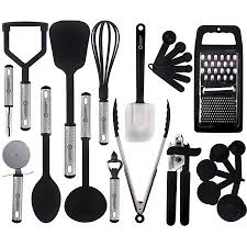 Kitchen utensils should be made from a material that won't scratch cookware, especially if it's nonstick cookware. Lux Decor Cooking Utensils Set 23 Pieces Nylon Kitchen Utensils Gadgets Cookware Sets Kitchen Accessories Major S Market