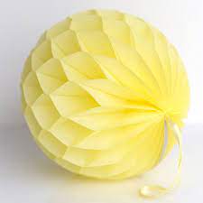 Light Yellow Paper Honeycomb Ball Wedding Party Decoration Etsy Yellow Tissue Paper Honeycomb Paper Ball Decorations