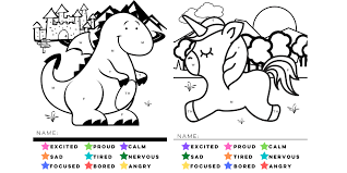 3 emotional monsters (happy, surprised, confused) 1 blank emotional monster base Creative Action Austin Tx