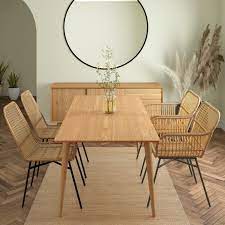 The latest on our store health and safety plans. Briana Oak Extendable Dining Table With 2 Rattan Dining Chairs 2 Rattan Dining Armchairs Buyitdirect Ie