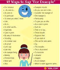42 Other Ways To Say For Example For Example Synonym Other Ways To Say English Phrases English Lessons