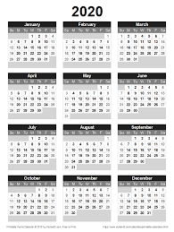 You can even print out the calendar once you are finished working. Download A Free Printable 2020 Yearly Calendar From Vertex42 Com Printable Yearly Calendar Calendar Printables Free Printable Calendar