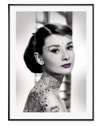 Audrey Hepburn Tatuaje Arte Print