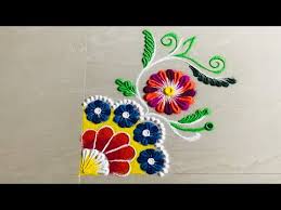 Attractive Easy Simple Corner Rangoli Designs If you've tried this before, you…
