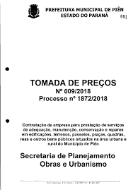 TOMADA DE PREÇOS Secretaria de Planejamento Obras e Urbanismo