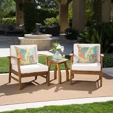 Birch Lane Outdoor Furniture Antonia 3 Piece Seating Group With Cushions Reviews Birch Lane Furniture Seating Groups Outdoor Sofa Sets
