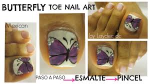 Catalogo de uñas decoradas de los pies mariposas. Unas De Los Pies Decoradas Color Purpura Paso A Paso Purple Color Design Toe Nail Art By Laydec Dc