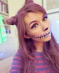 Cheshire Cat Halloween Makeup Costume Great Idea For The Hair Cat Halloween Makeup Cheshire Cat Halloween Costume Halloween Makeup Inspiration