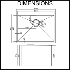 Standard kitchen sink dimensions australia. Aguzzo Stainless Steel Kitchen Sink 600mm Single Bowl Deep 1 2mm Thick