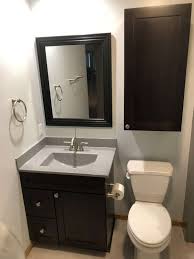 For budget reasons, try to locate your new half bath as close to existing water and sewer connections as possible. West Construction Bathroom Renovation West Construction