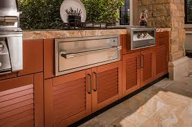 The outdoor kitchen cabinets are literally the star of the show. Warming Drawer Cabinets Danver