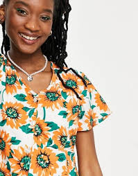 Daisy Street mini dress in sunflower print
