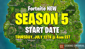 It will end 10 weeks later, so that's september 20. When Does Fortnite Season 5 Start Season 5 Begins Thursday July 12th
