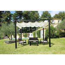 Toile De Toit Tonnelle 3 X 3 M Tonnelle Parasol Tonnelle Store Voile Jardin Exterieur