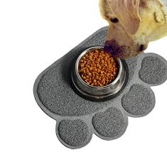 Easylifer Cat Litter Mat Non Slip Pet Food Water Bowl Feeding Placemat Mat Pet Paw Shape L Gray Read More Info By Clicking The Link Dog Food Recipes Dog Food Mat
