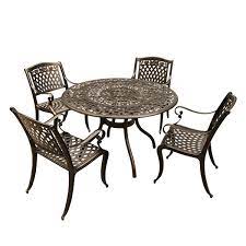 By sunnydaze decor (10) monterey bay charcoal black 48 in. Oakland Living Round Patio Dining Set Aluminum 5 Piece Bronze Rona
