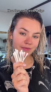 Heatless curls with q-tips #heatlesscurls #qtipcurls #hair #hairstyle