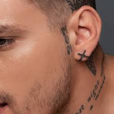 Stud, hoop, dangle, or huggie earrings may be made from 10, 14, 18, or 24 karat yellow, black, or white gold. Amazon Com Sterling Silver Stud Earrings For Men X Earrings Men Huggie Earring Studs Men Black Earrings Goth Jewelry Men Jewelry Gothic Earrings Gift Handmade