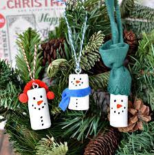 Make a snowman out of your child's fingerprint and save it as an ornament! Diy Wine Cork Snowman Christmas Tree Ornaments