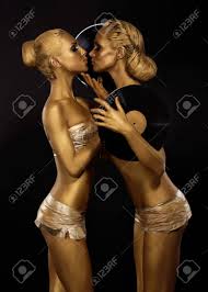 Top 1% on onlyfans find out why! Golden Style Imagination Bronze Covered Women Kissing Fantasy Stock Photo Picture And Royalty Free Image Image 18553182