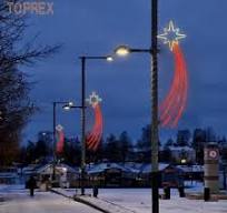 Toprex Outside New Year Decor LED Lighted Christmas String Rope Frame Pole  Motif Lights
